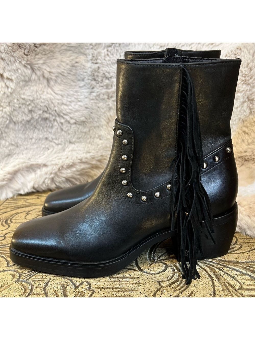NWOB $200 Sam Edelman Bernie Fringe Bootie  Size 5 - Picture 6 of 10